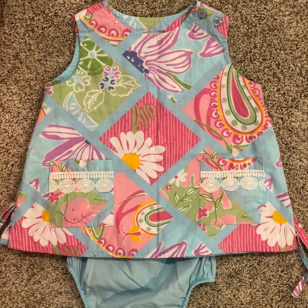 Lilly Pulitzer 6-12 month two piece smock outfit